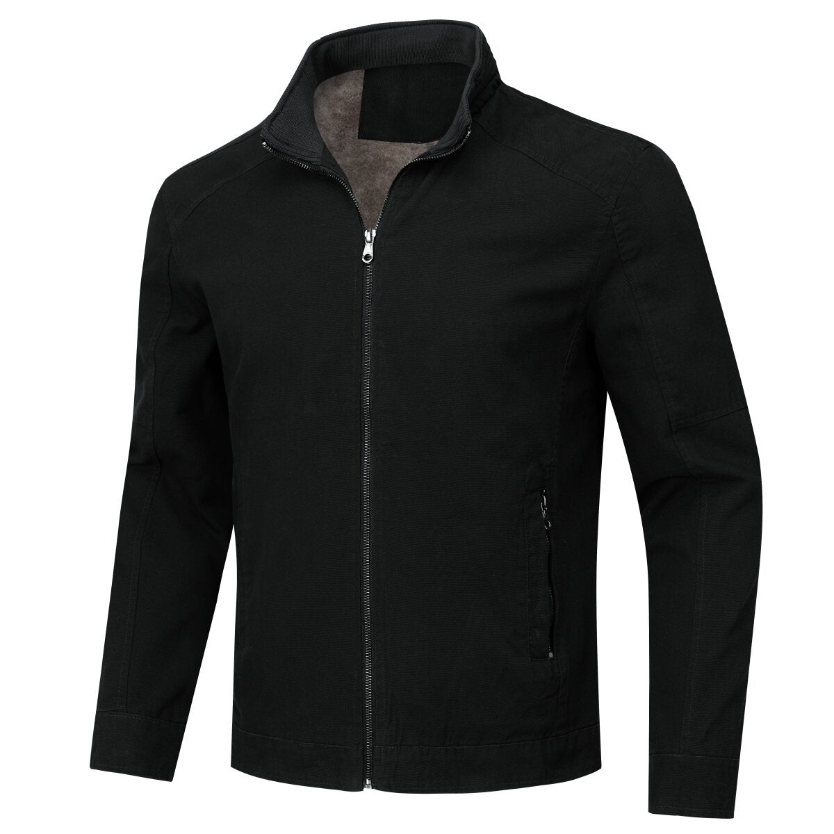 Youthup Mens Thickened Interior Plush Casual Zip Jacket