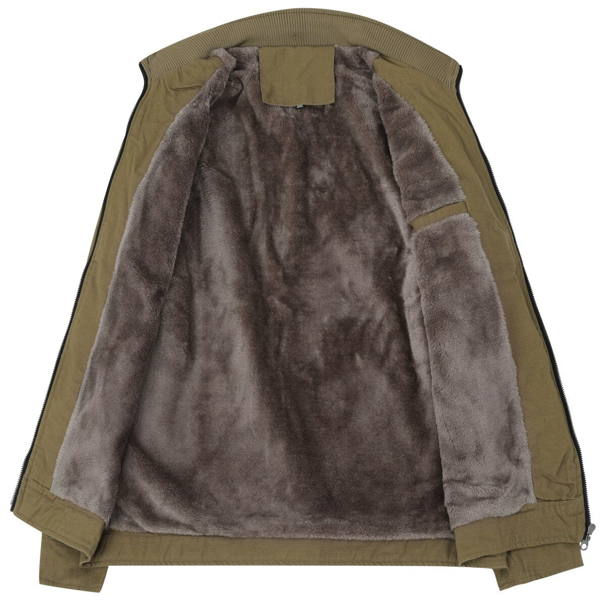 Youthup Mens Thickened Interior Plush Casual Zip Jacket