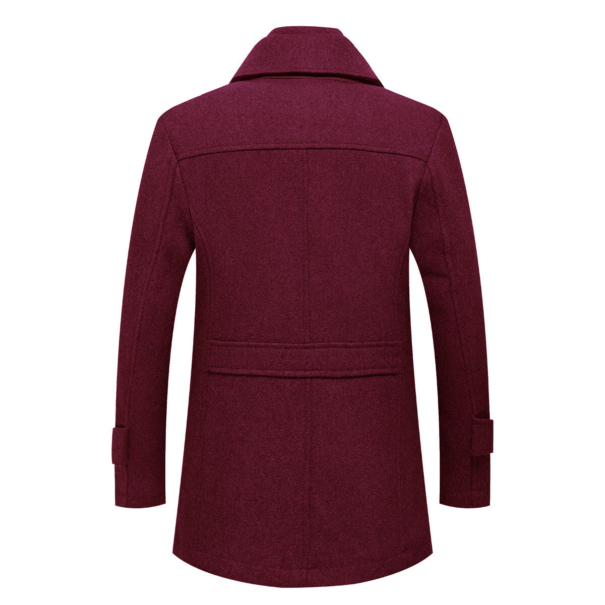 Youthup Mens Lapel Double Collar Slim Fit Wool Pea Coat