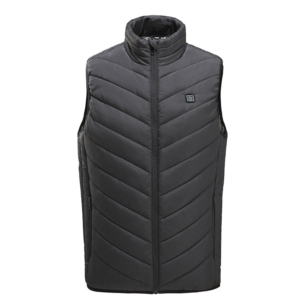 Youthup Mens Stand Collar Slim Fit Zipper Heating Sleeveless Jacket