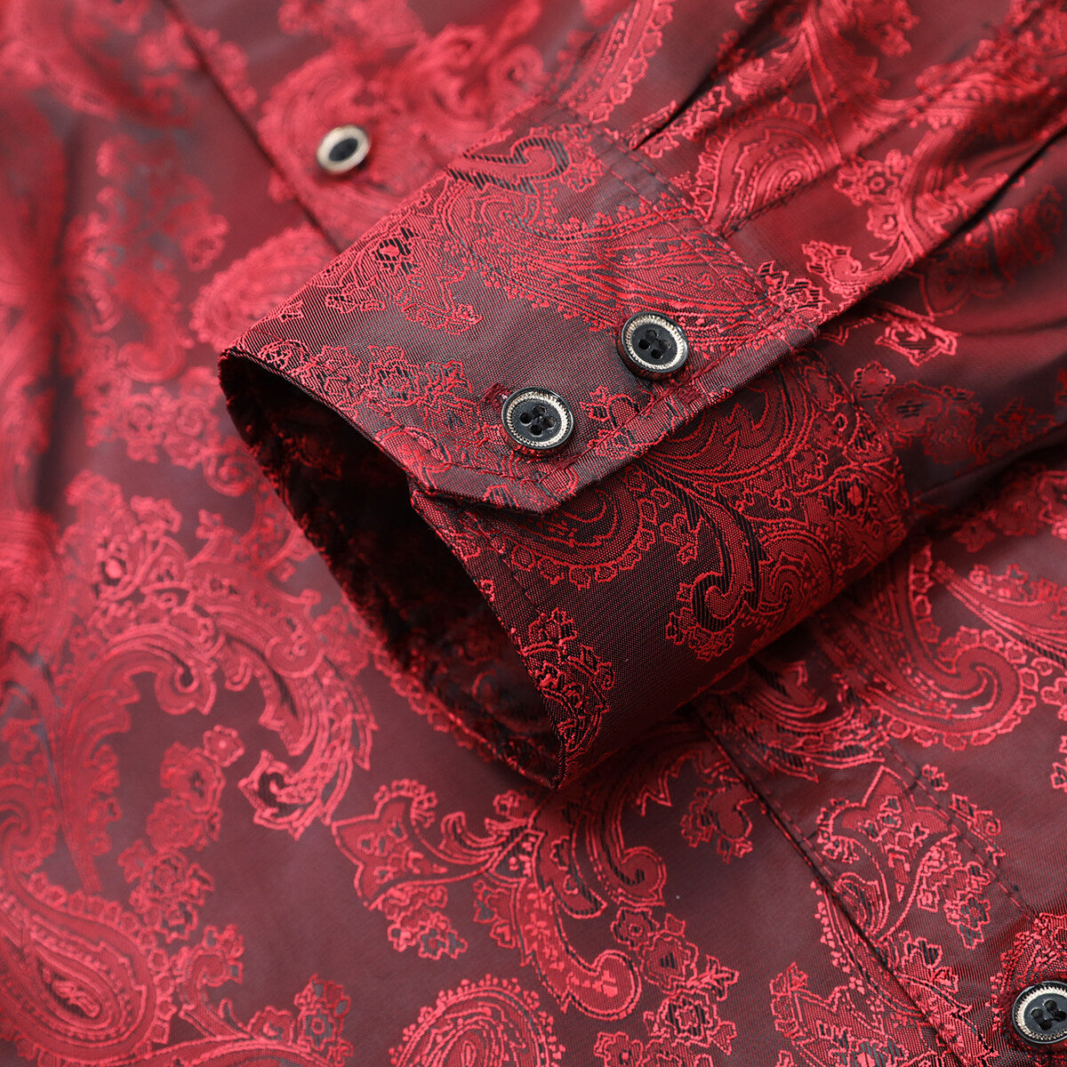 Youthup Mens Paisley Pattern Fitted Shirt