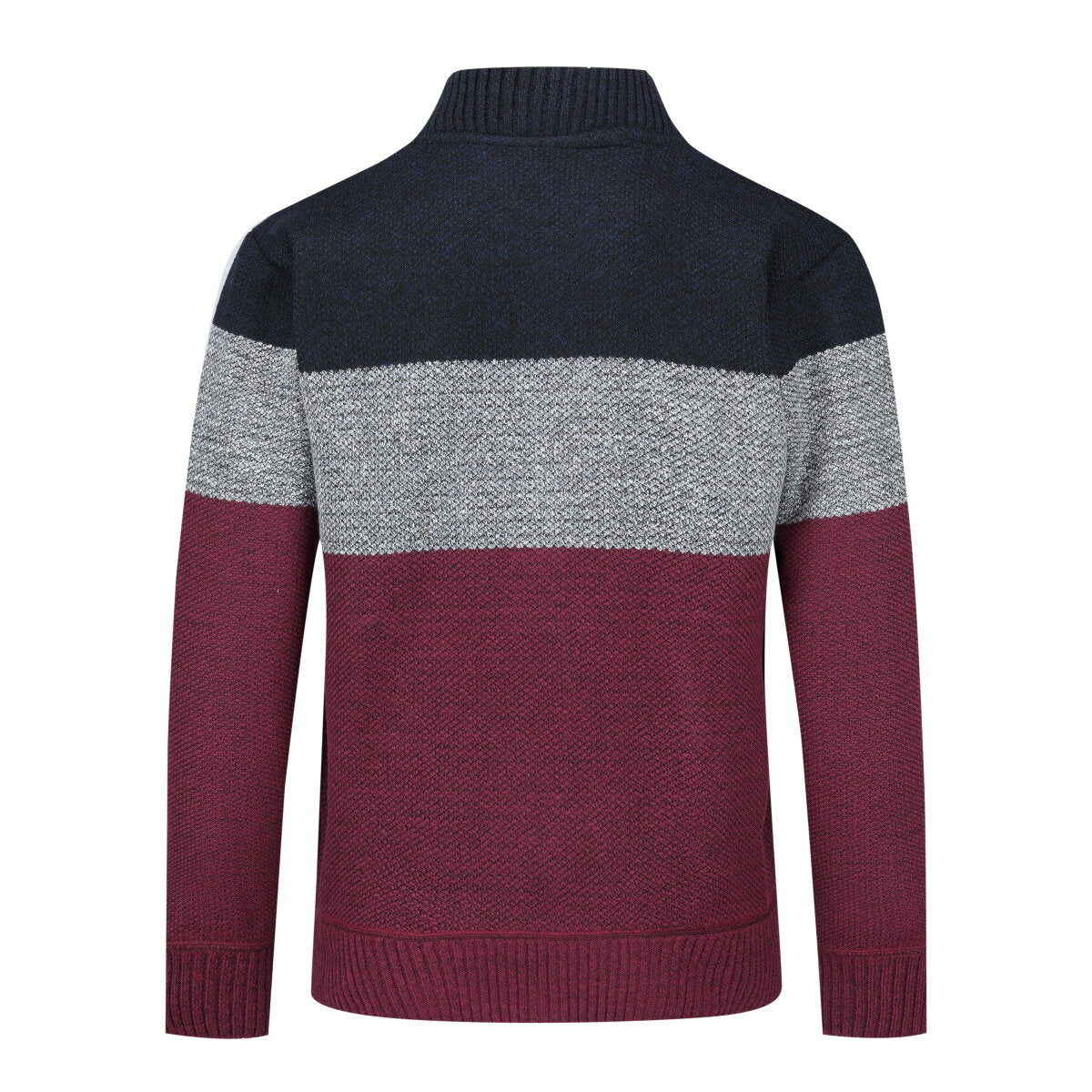 Youthup Mens Color Block Knitted Cardigan Sweatshirt
