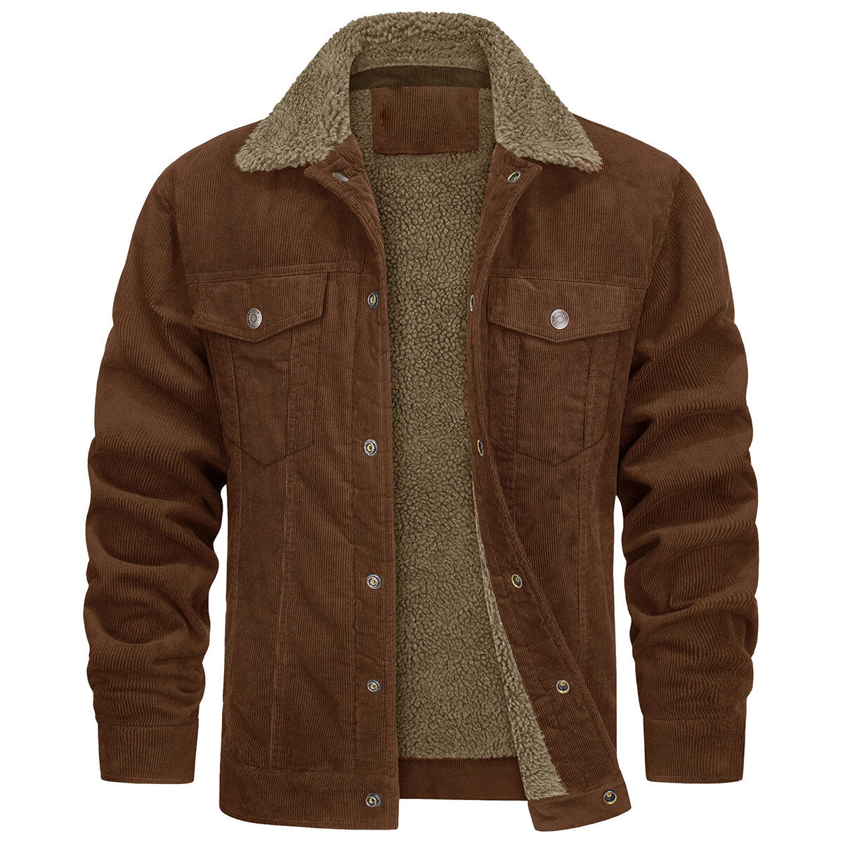 Youthup Mens Velvet Corduroy Thick Fleece Lined Jacket