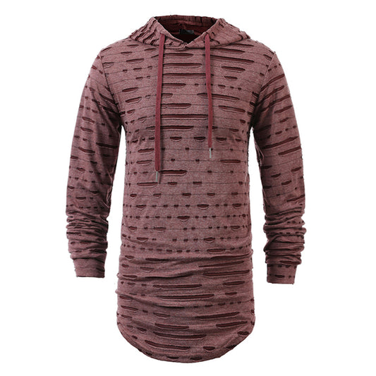 Youthup Mens Ripped Sweatshirt Hoodie T-Shirt
