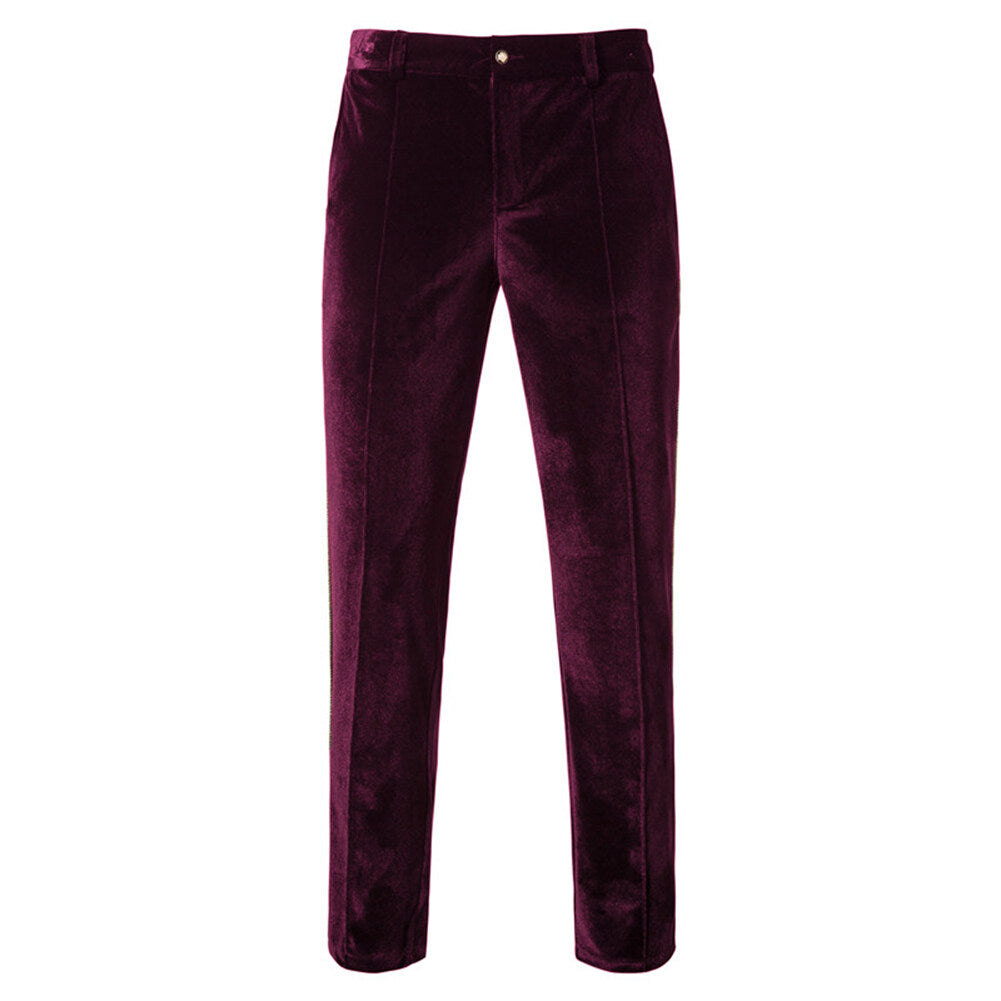 Youthup Mens Velvet Two-Piece Wedding Evening Dress Blazer And Pant