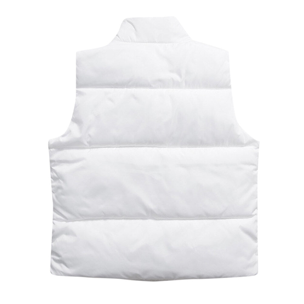 YOUTHUP Mens Classic Solid Color Stand Collar Ziper Down Vest