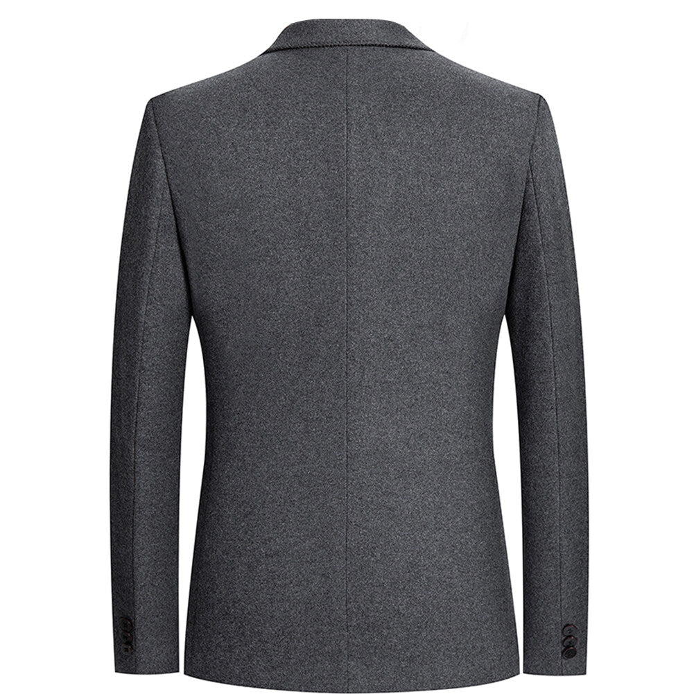 YOUTHUP Mens Wool Blazer Slim Fit 2 Button Winter Suit Jacket for Formal Wedding Business