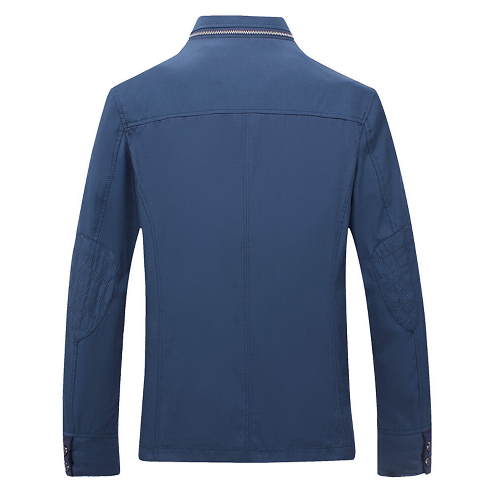 Youthup Mens Slim Fit Button Zip Waterproof Bomber Jacket