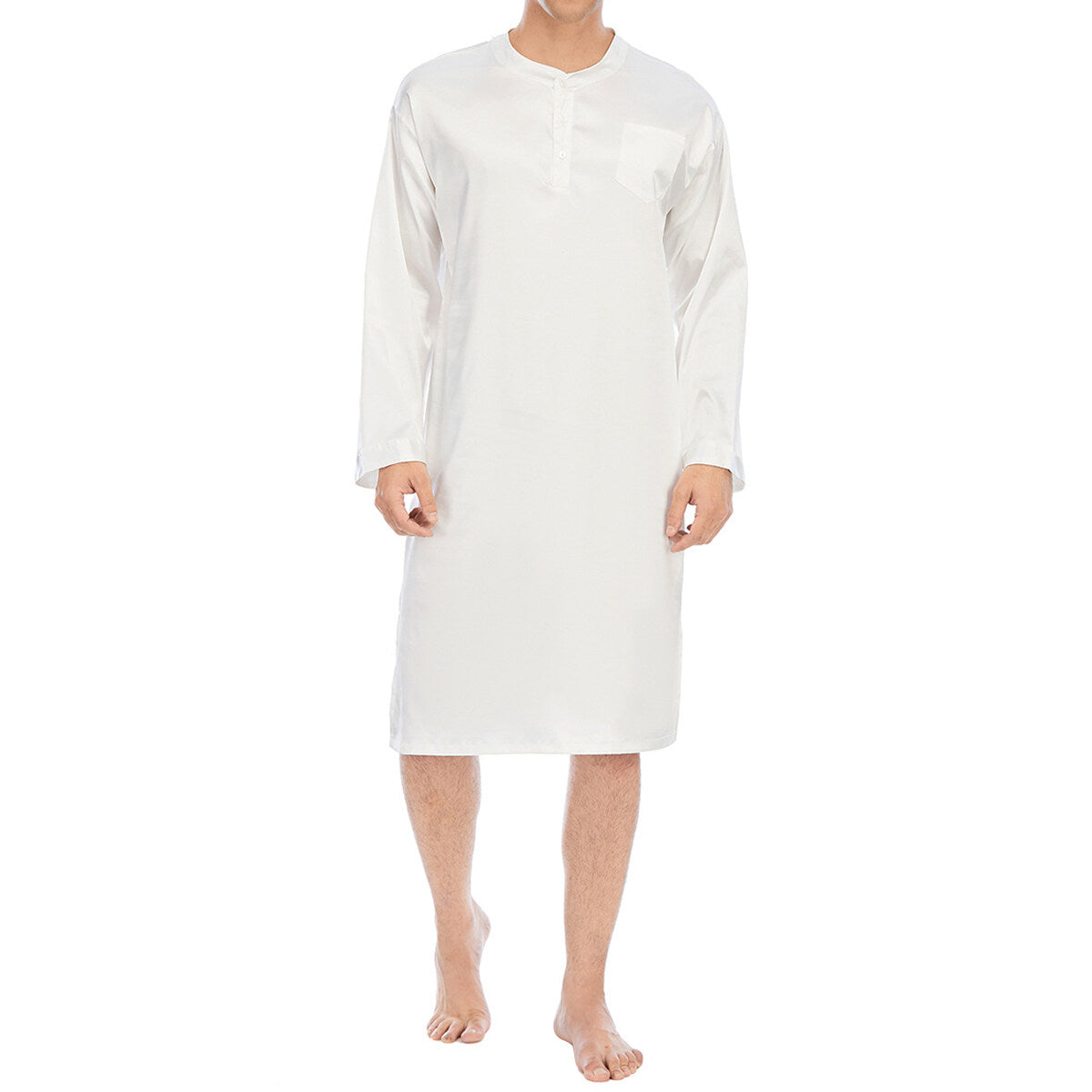 Youthup Mens Sleepwear Long Sleeves Pajamas Robe Nightdress