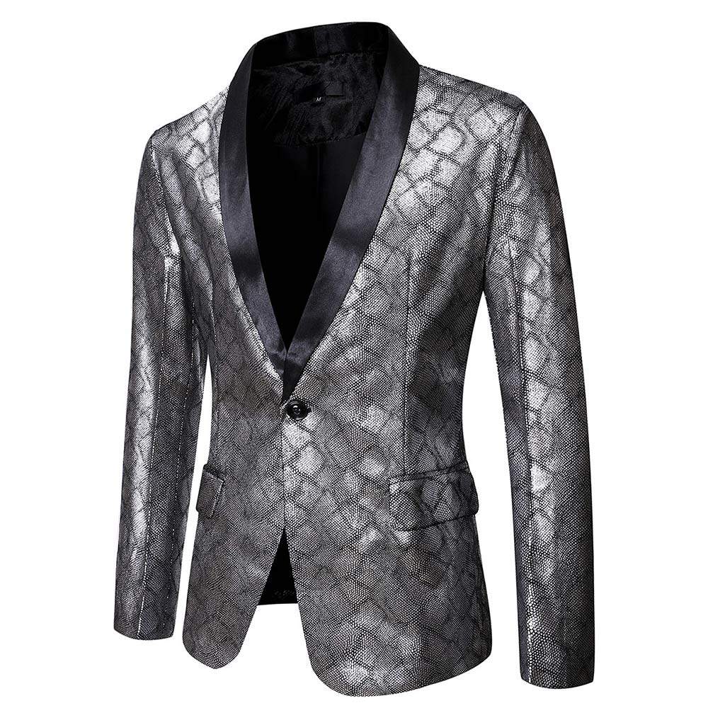Youthup Mens Luxury Shiny Blazer Wedding Party Dinner Tuxedo