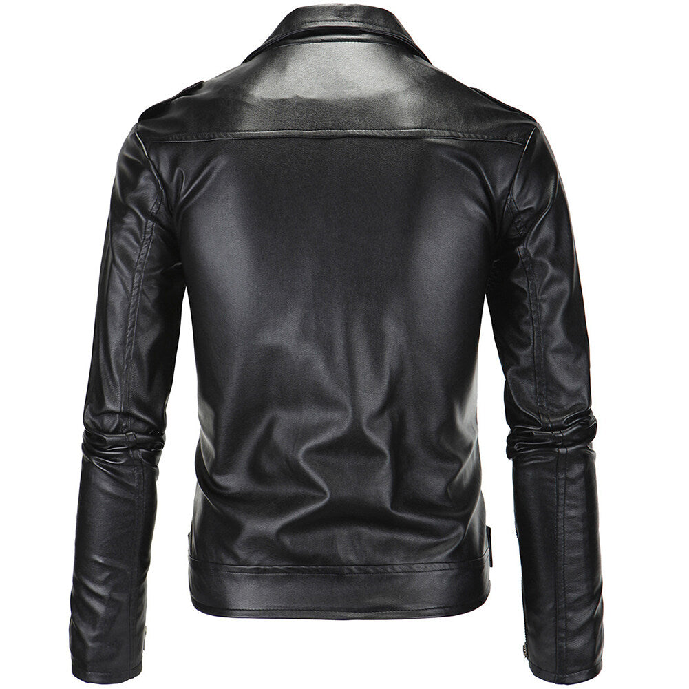 Youthup Mens Slim Fit Motorcycle Leather Party Jacket