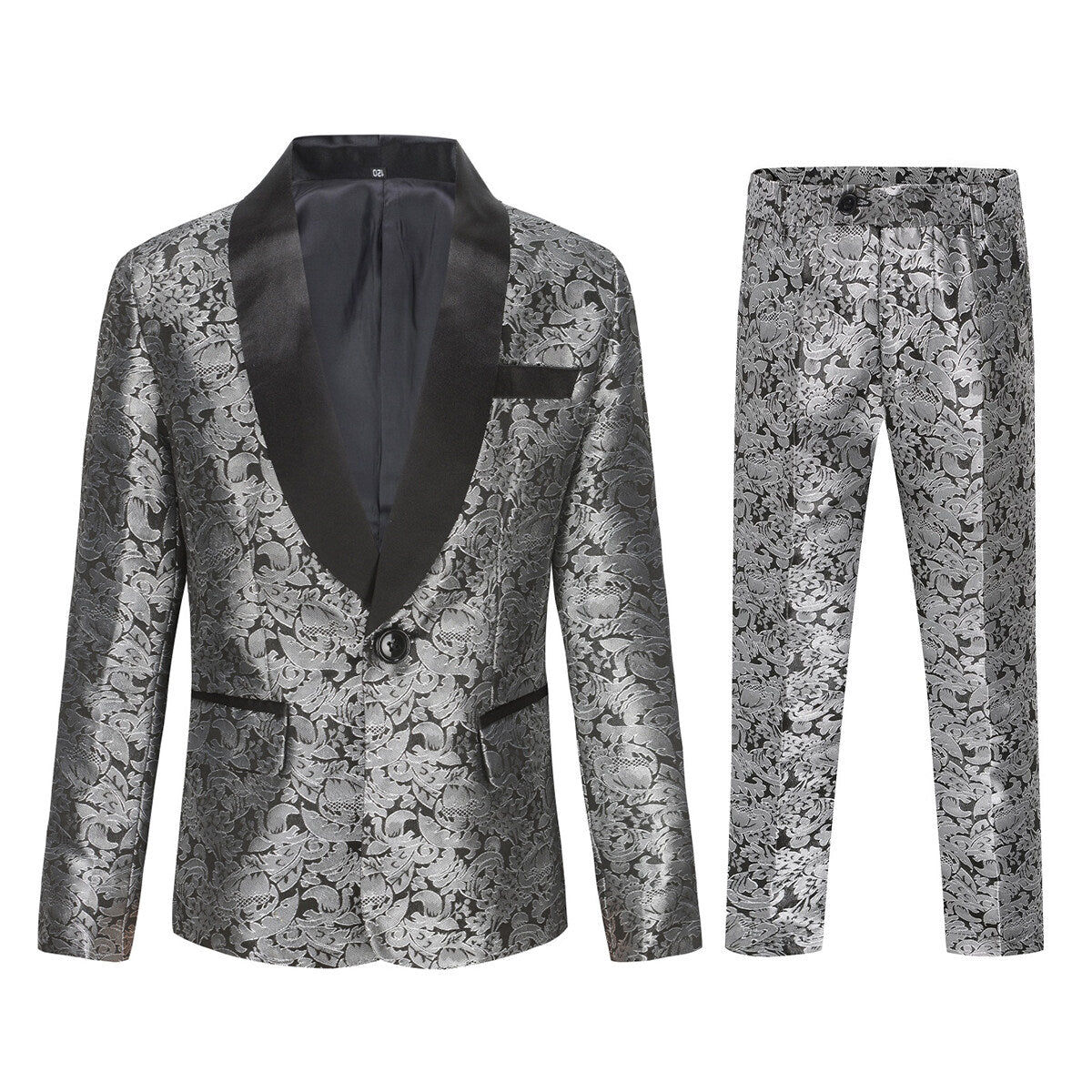 Youthup Boys Teen Suit 2Pcs Embroidery Printing Dress Formal Wedding Blazer and Pants