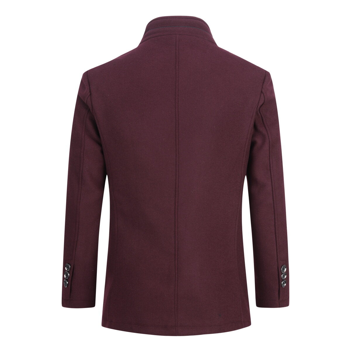Youthup Mens Single Breasted Slim Fit Wool Coat And Thickened Vest