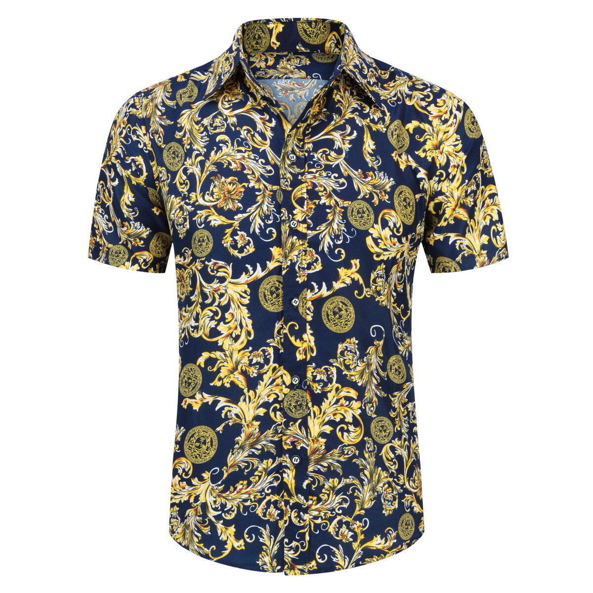 Youthup Mens 2-Piece Floral Tracksuit Short Sleeve Top and Shorts
