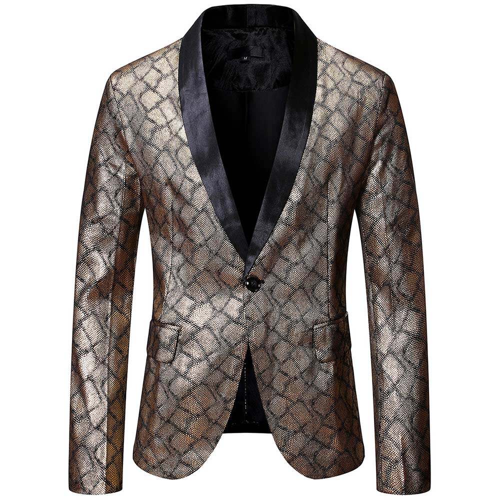 Youthup Mens Luxury Shiny Blazer Wedding Party Dinner Tuxedo