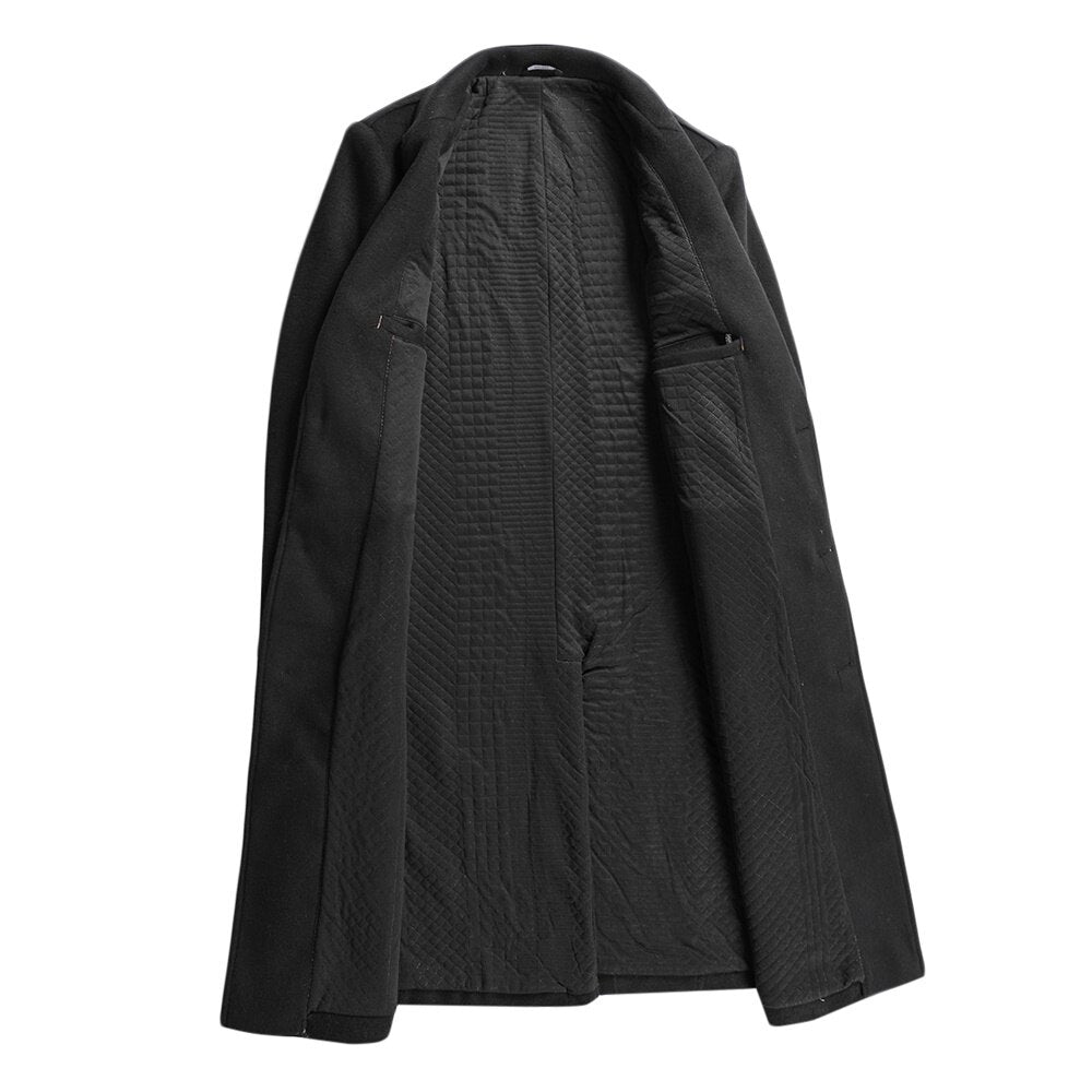 Youthup Mens Cotton Blend Wool Long Winter Coat