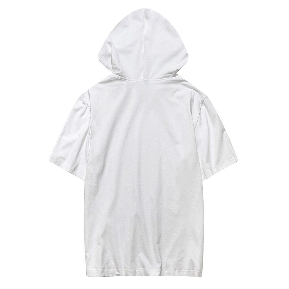 Youthup Mens Short Sleeve Pullover Capuche Sweat Shirt