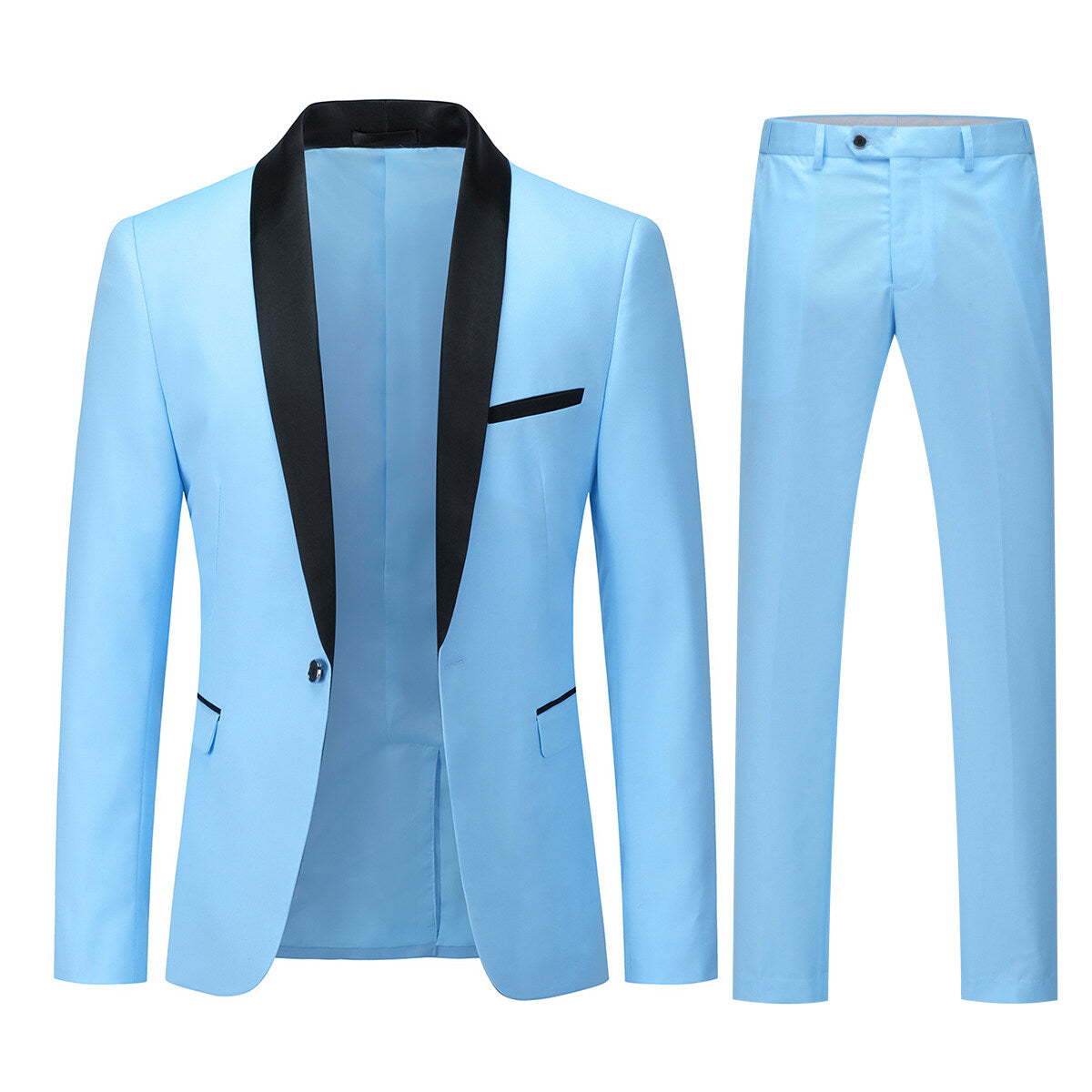 YOUTHUP Mens 2 Pieces Shawl Lapel Modern Wedding 1 Button Tuxedo and Trousers