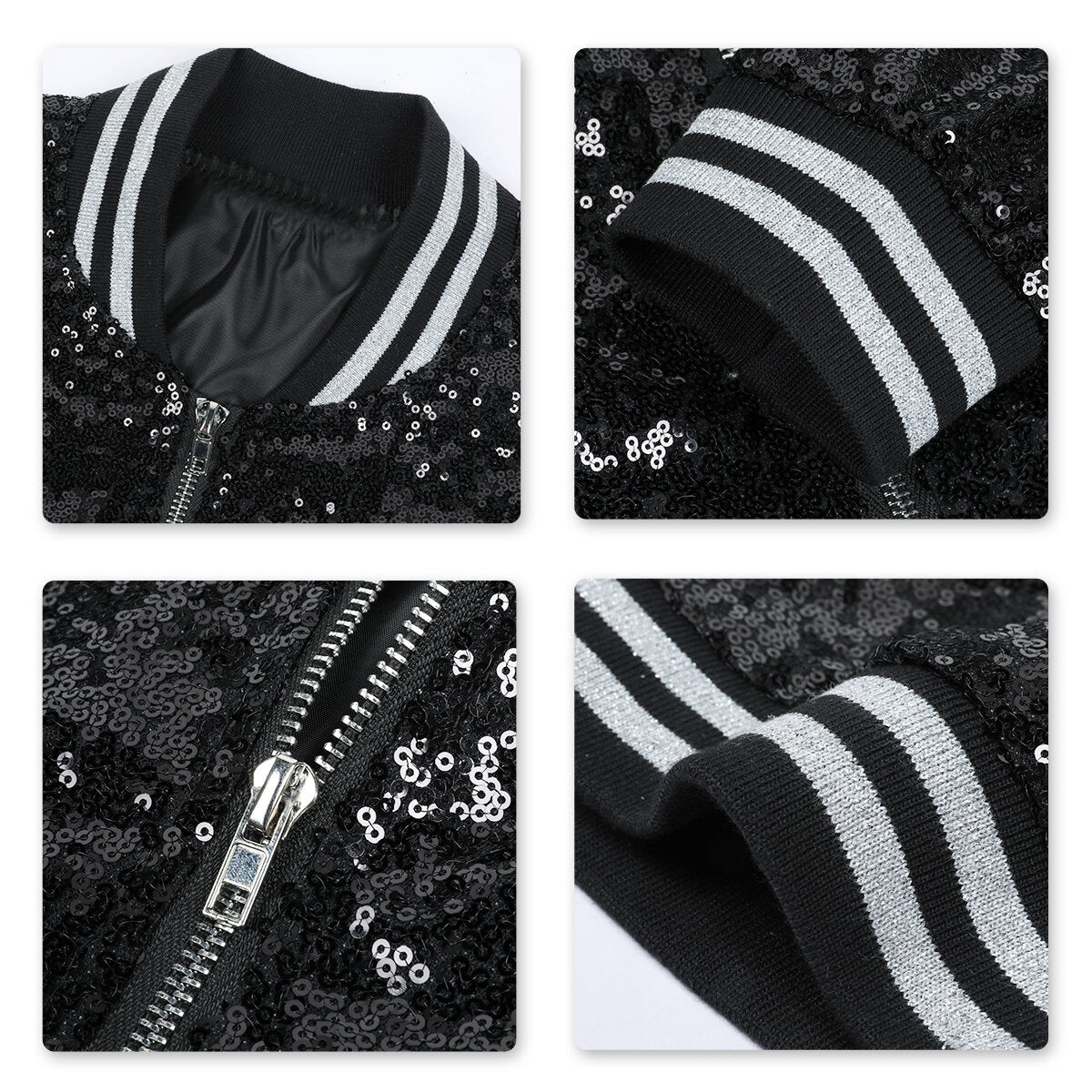 Youthup Mens Party Show Sparkle Sequins Jacket