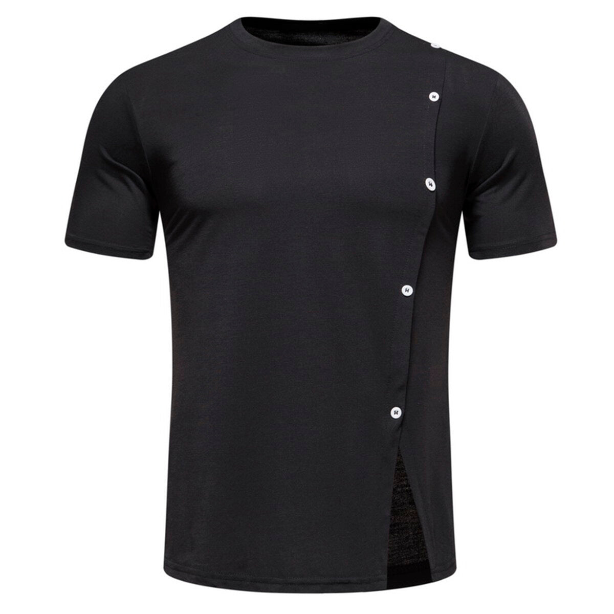 Youthup Mens Personalized Side Button T-Shirt