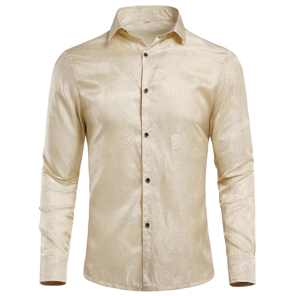 Youthup Mens Paisley Pattern Fitted Shirt