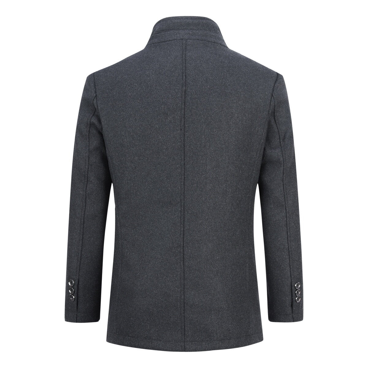 Youthup Mens Single Breasted Slim Fit Wool Coat And Thickened Vest