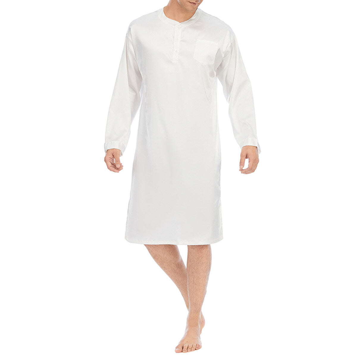 Youthup Mens Sleepwear Long Sleeves Pajamas Robe Nightdress