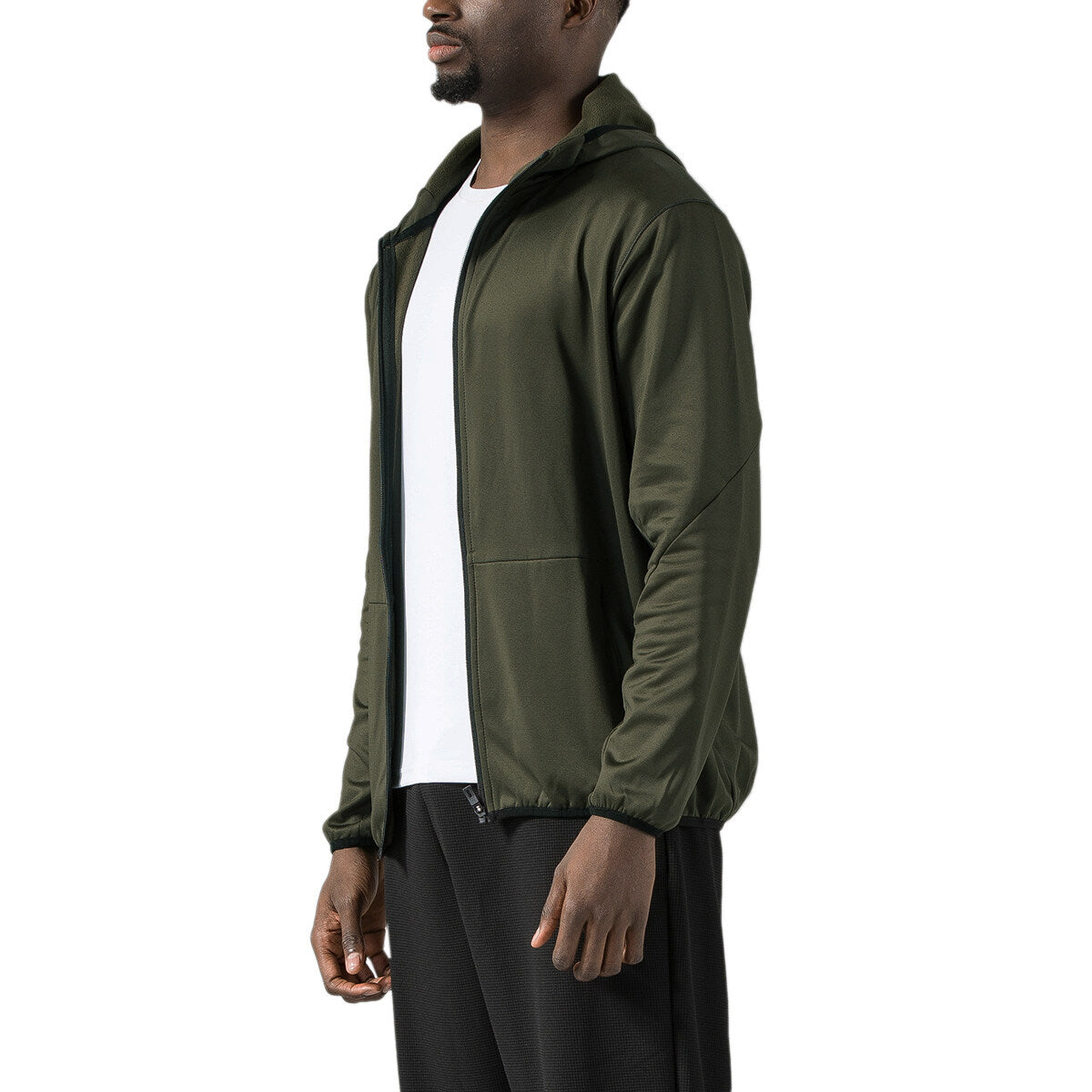 YOUTHUP Mens Outdoor Windproof Jacket Hooded Solid Color Zipper Waterproof Jacket
