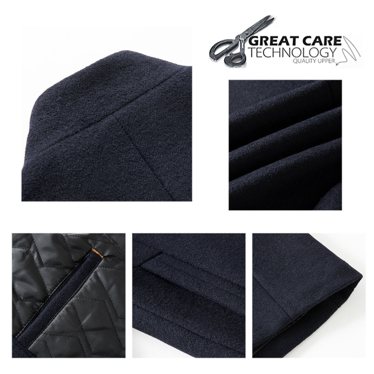 Youthup Mens Classic Stand Collar Single Breasted Wool Blend Pea Coat