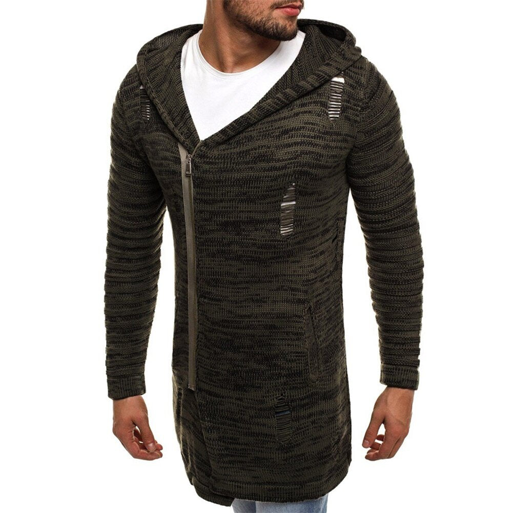Youthup Mens Long Over Hip Knit Cardigan Sweater