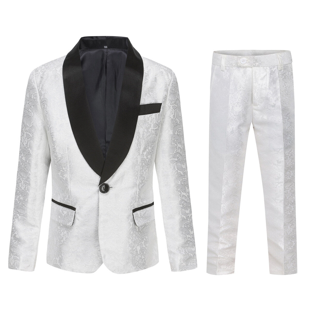 Youthup Boys Teen Suit 2Pcs Embroidery Printing Dress Formal Wedding Blazer and Pants