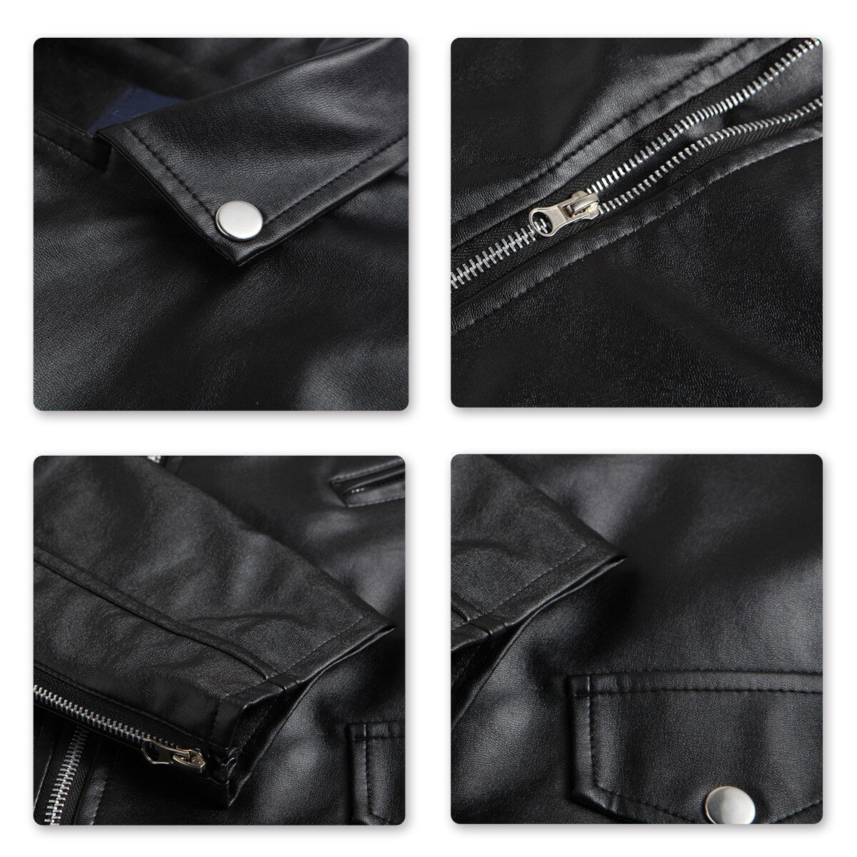 Youthup Mens Slim Fit Motorcycle Leather Party Jacket