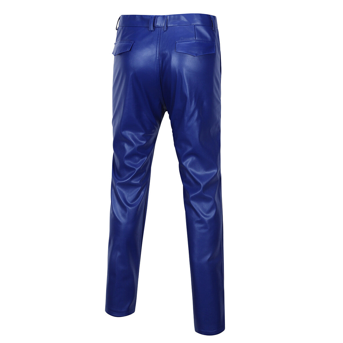Youthup Mens Fleece-Lined Straight-Leg Leather Pants