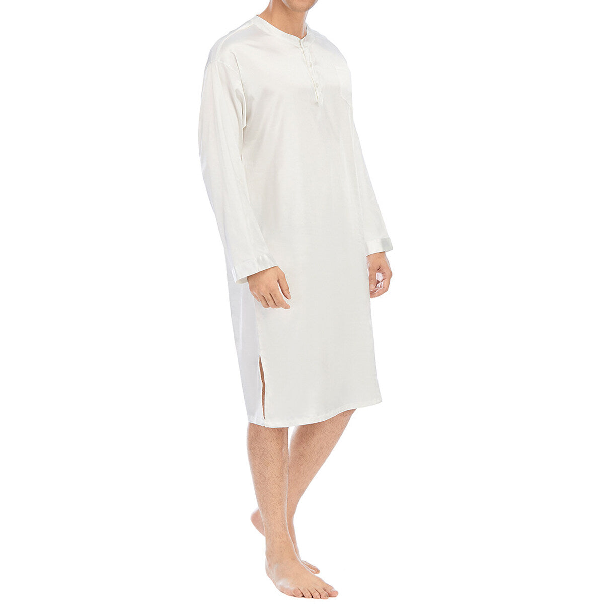 Youthup Mens Sleepwear Long Sleeves Pajamas Robe Nightdress