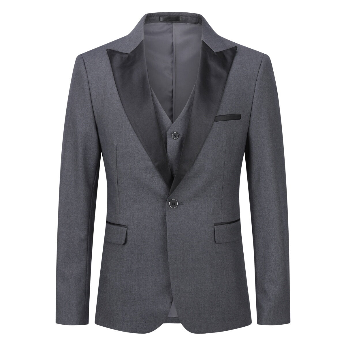 Youthup Mens 3Pce Business Wedding Dinner Suit Blazer and Vest and Tuxedo Pants