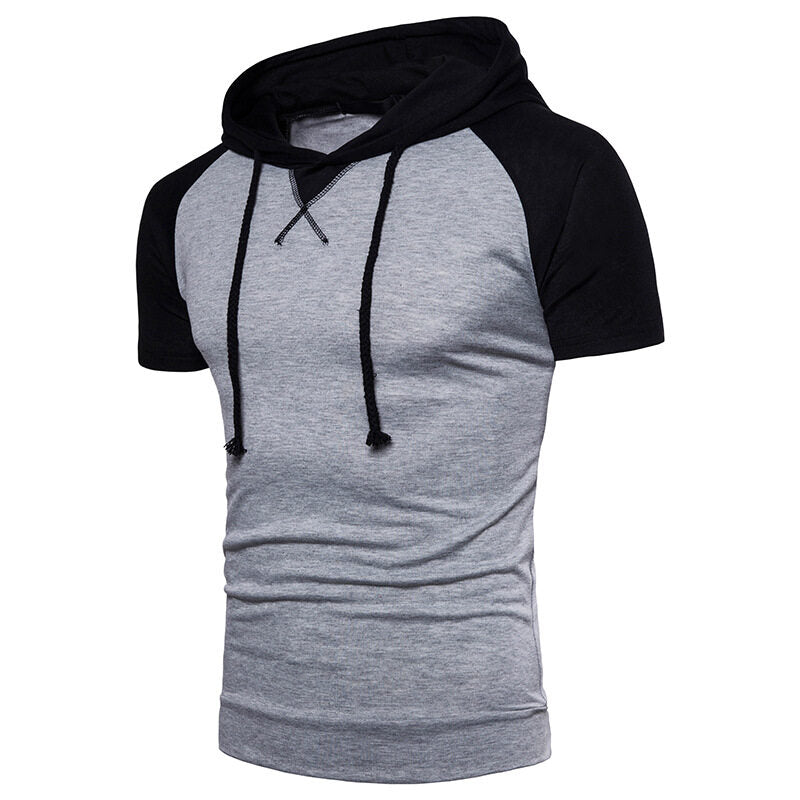 Youthup Mens Hooded Casual Short Sleeve T-Shirt