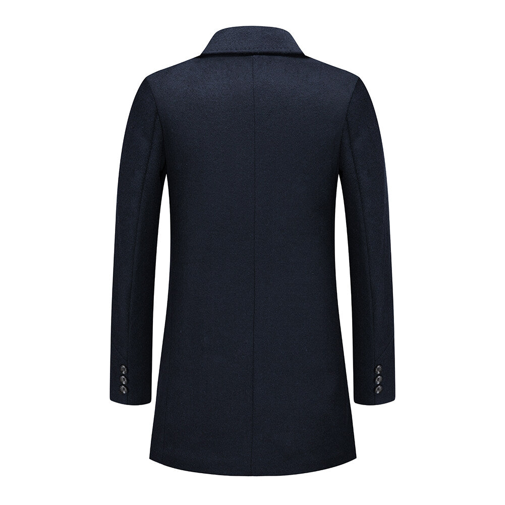 Youthup Mens Long Padded Slim Fit Wool Coat