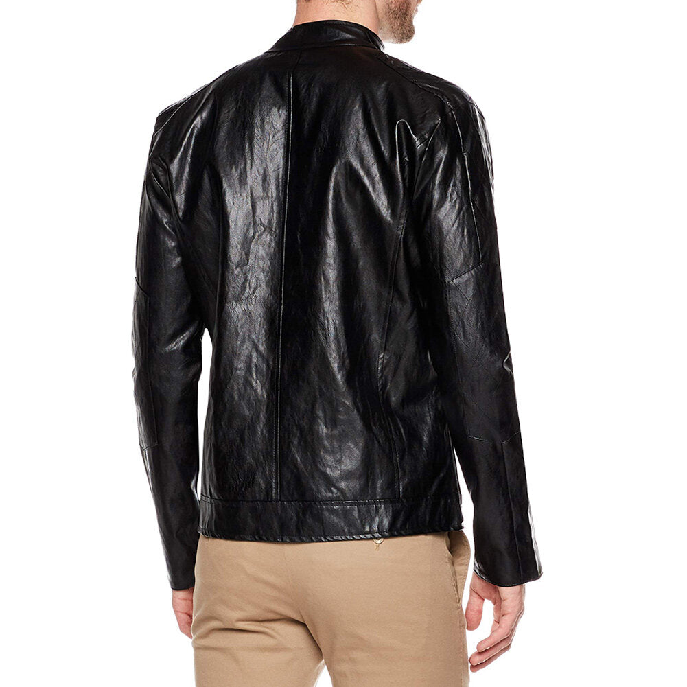 Youthup Mens Retro Slim Fit Motorcycle Punk Leather Jacket
