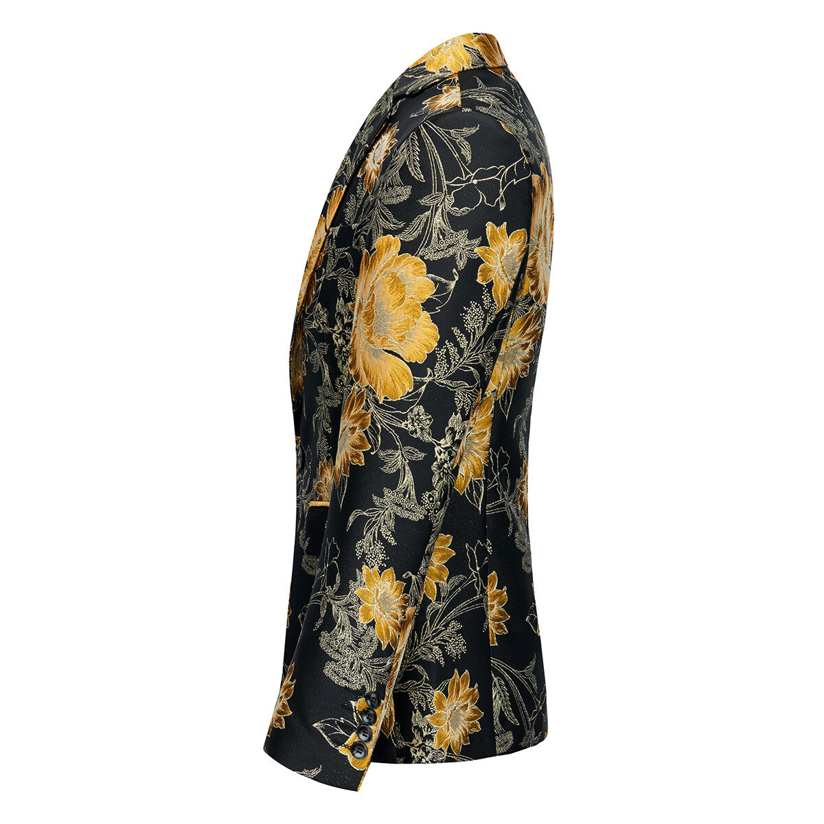 YOUTHUP Mens Luxury Dress Blazer Floral Print One Button for Party