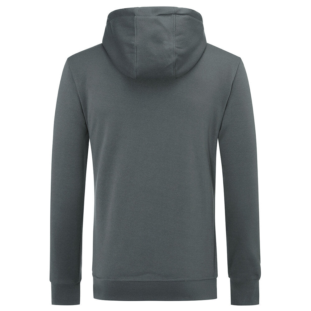 Youthup Mens Diagonal Zip Hooded Pullover