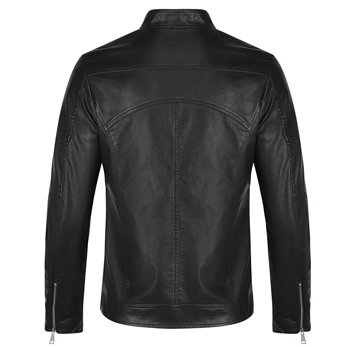 Youthup Mens Glossy Slim Fit Waterproof Leather Jacket