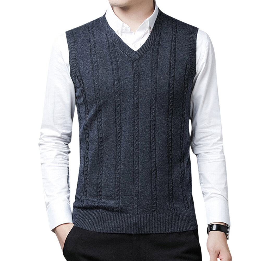 Youthup Mens Wool Blend V-Neck Pullover Sweater Vest