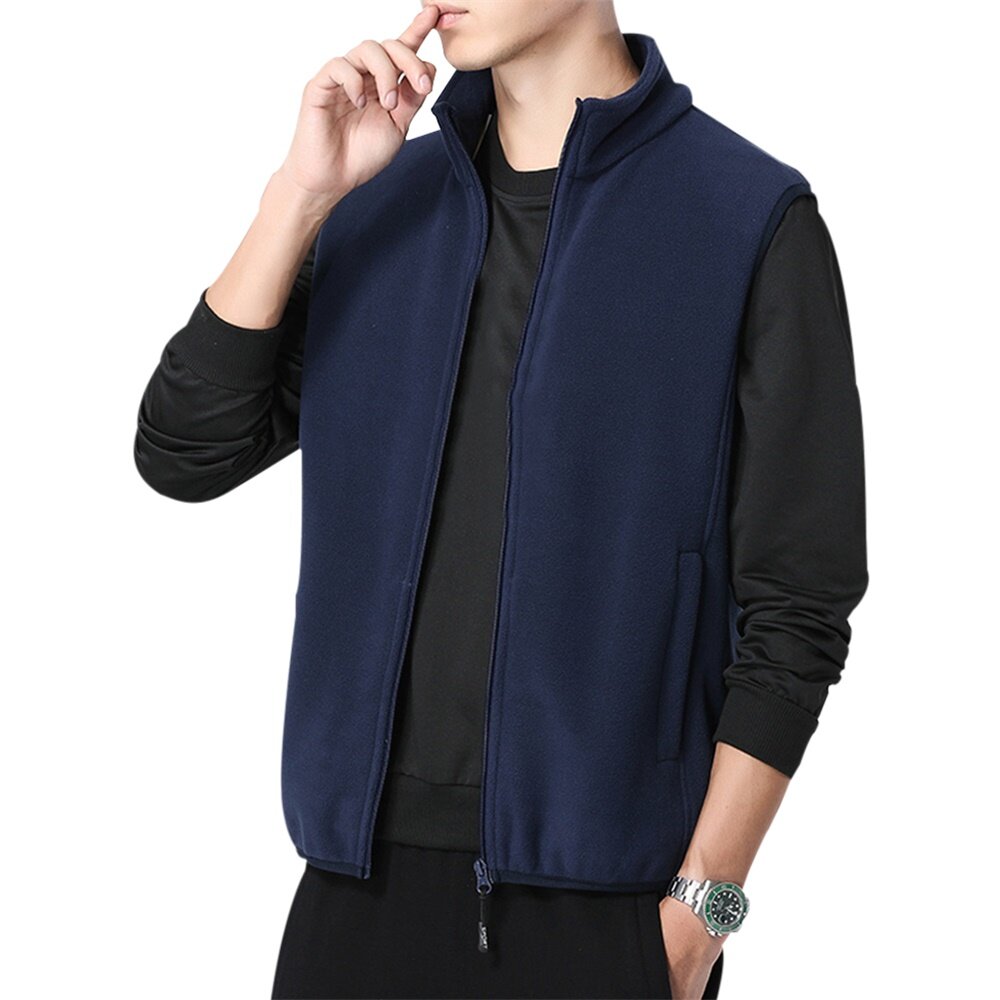 Youthup Mens Velvet Fleece Lined Full Zip Soft Padded Vest