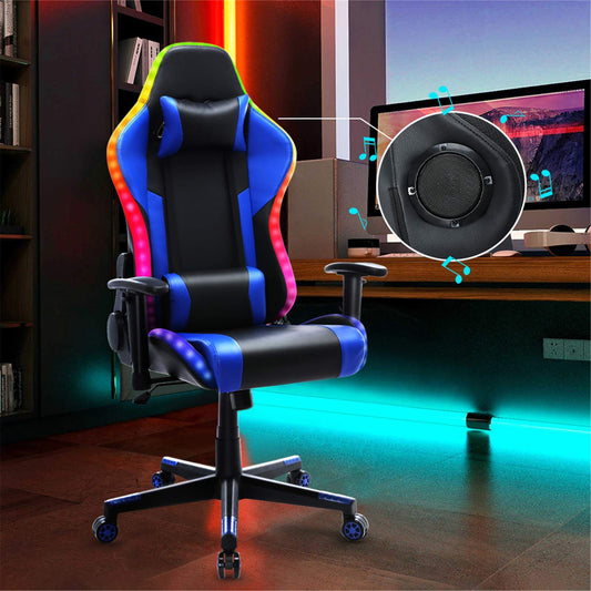 Cadeira Gamer HOMEMIYN (56x68x135 cm - Couro PU - azul)