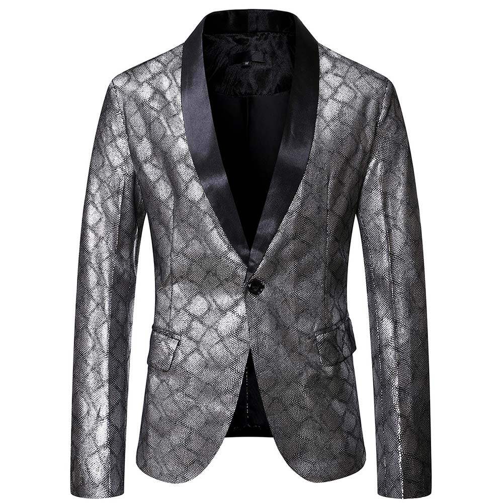 Youthup Mens Luxury Shiny Blazer Wedding Party Dinner Tuxedo