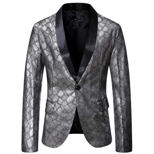 Youthup Mens Luxury Shiny Blazer Wedding Party Dinner Tuxedo