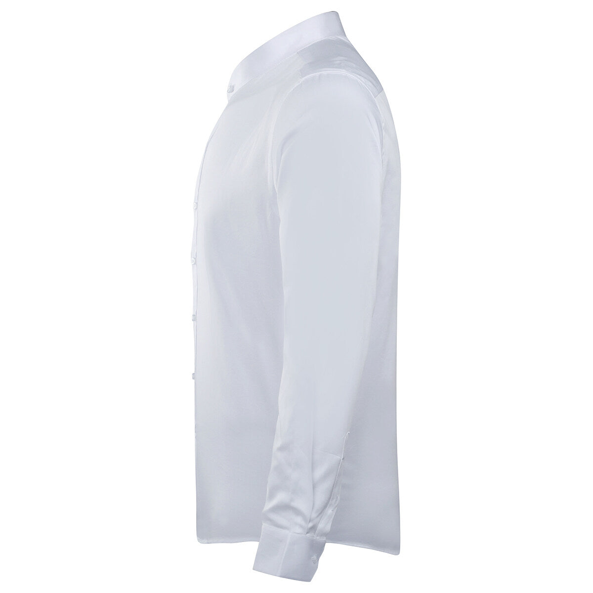 Youthup Mens Business Work Cotton Stand Collar Slim Long Sleeve Button Down Shirt