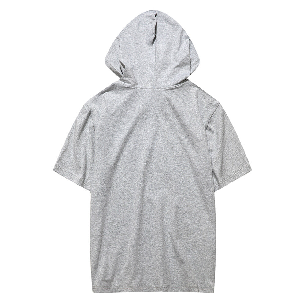 Youthup Mens Short Sleeve Pullover Capuche Sweat Shirt