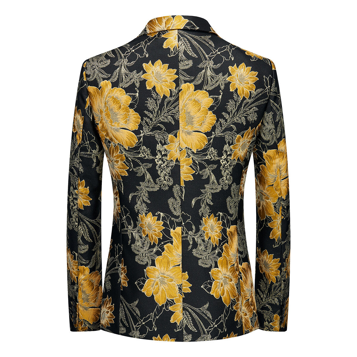 YOUTHUP Mens Luxury Dress Blazer Floral Print One Button for Party