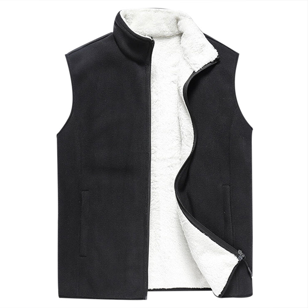 Youthup Mens Velvet Fleece Lined Full Zip Soft Padded Vest